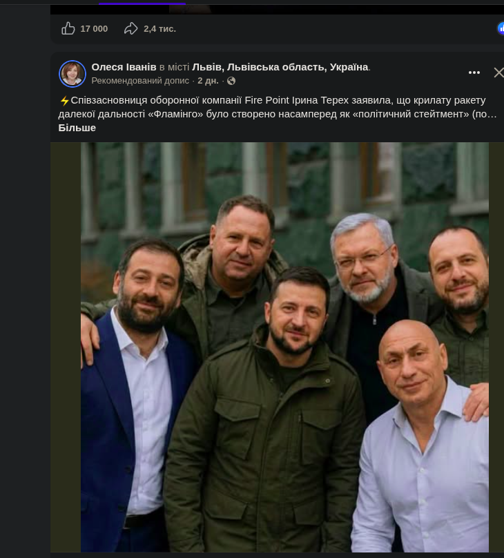 Рекомендований допис Олесі Іванів із груповим ШІ-колажем