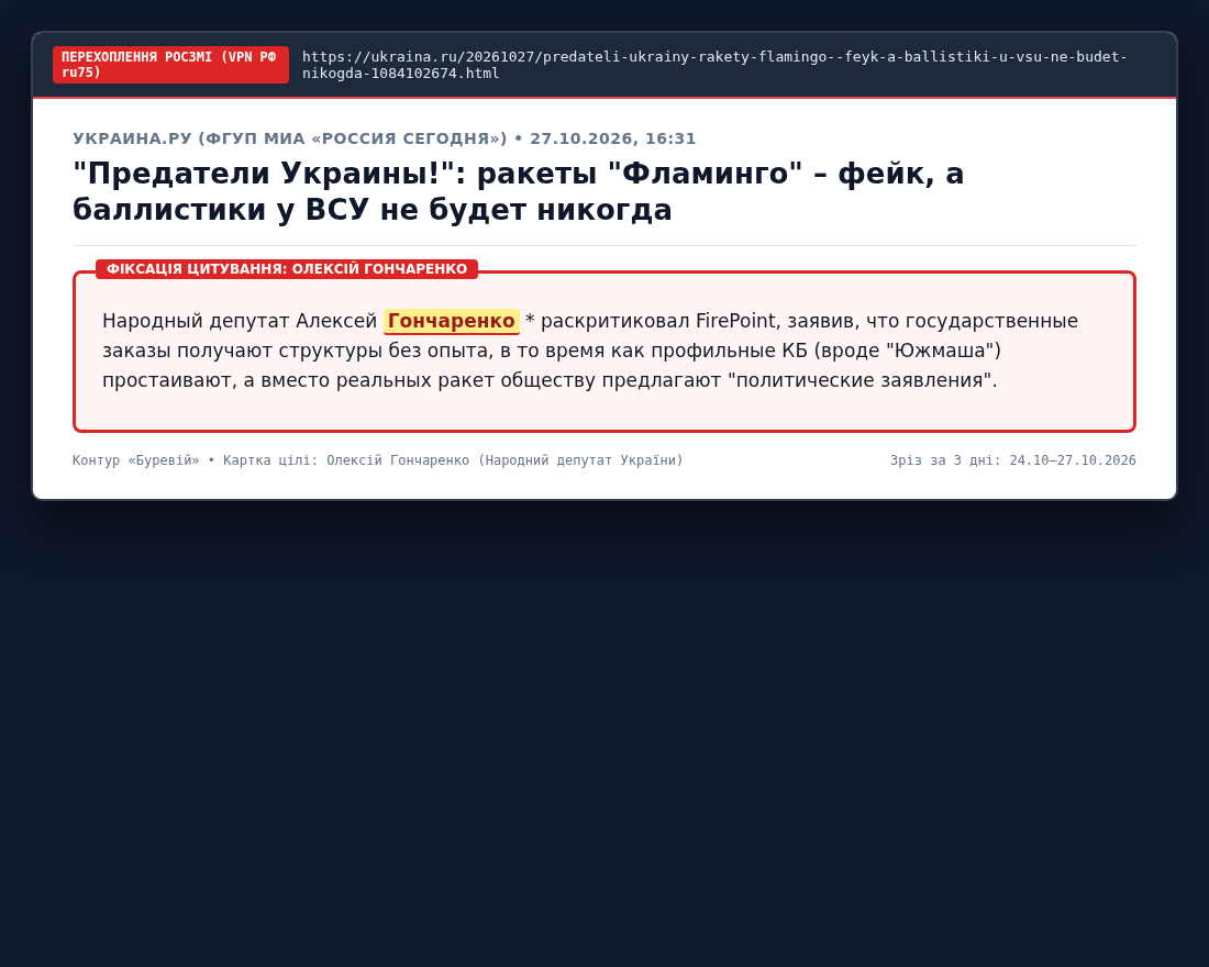 Verified OSINT Evidence #2 — Oleksiy Goncharenko
