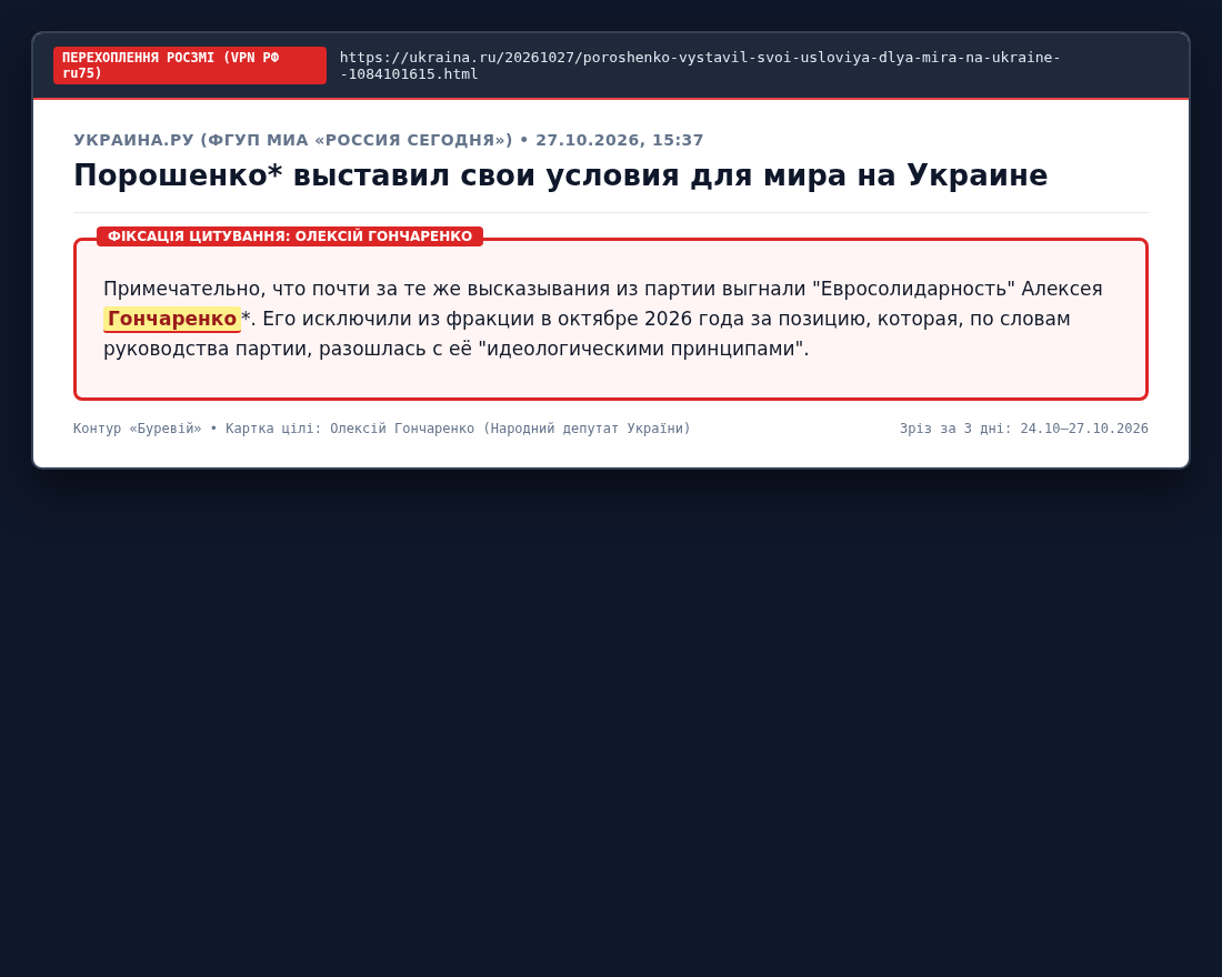 Verified OSINT Evidence #3 — Oleksiy Goncharenko